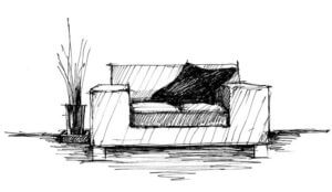 Sketch of a sofa